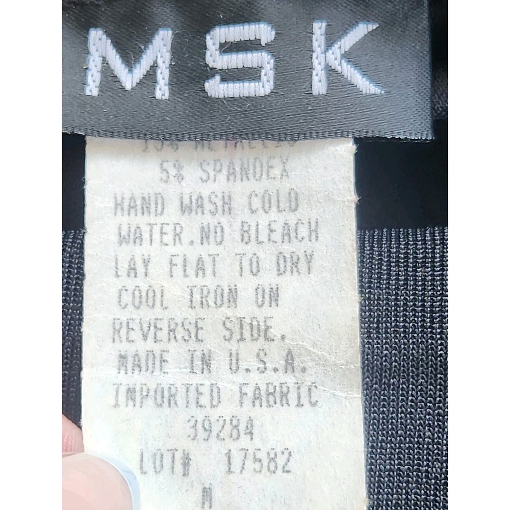 Vintage MSK Cardigan‎ Stretch Size M Black Gold Glitter 90s Dressy Lightweight - Picture 4 of 7